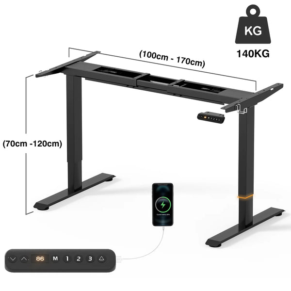 Furniwell Dual Ultra Pied de table réglable en hauteur