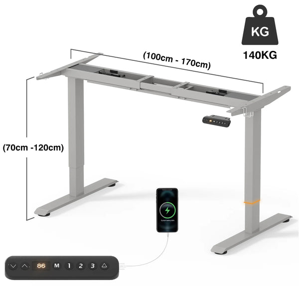 Furniwell Dual Ultra Pied de table réglable en hauteur