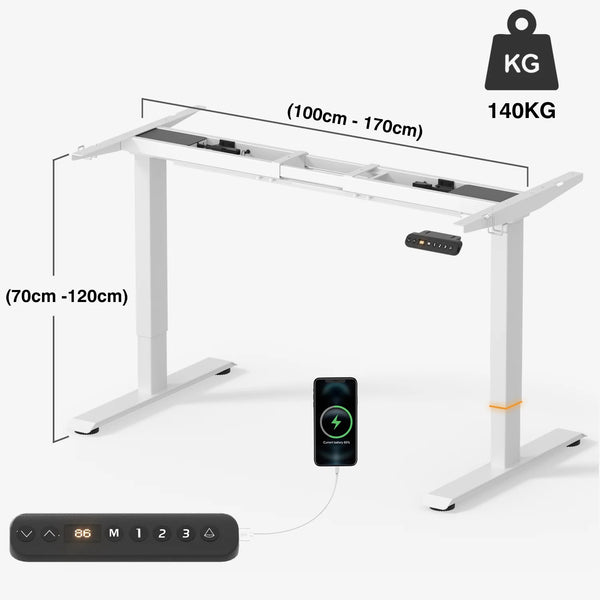 Furniwell Dual Ultra Pied de table réglable en hauteur