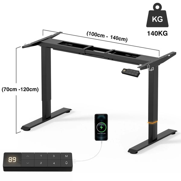 Furniwell Dual Ultra Pied de table réglable en hauteur