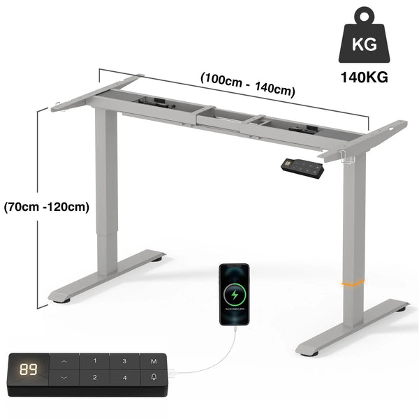 Furniwell Dual Ultra Pied de table réglable en hauteur