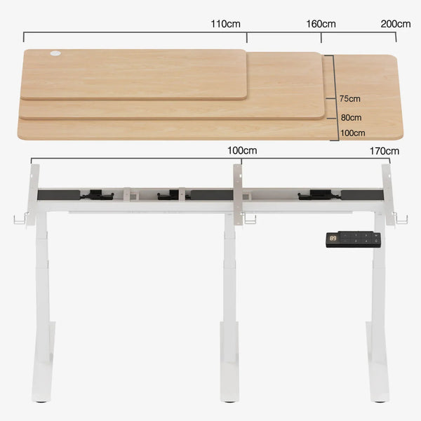 Furniwell Dual Ultra X Pied de table réglable en hauteur