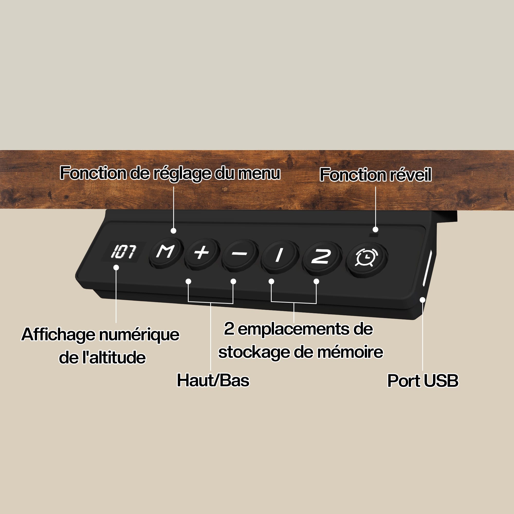 Bureau d'angle réglable en hauteur électriquement