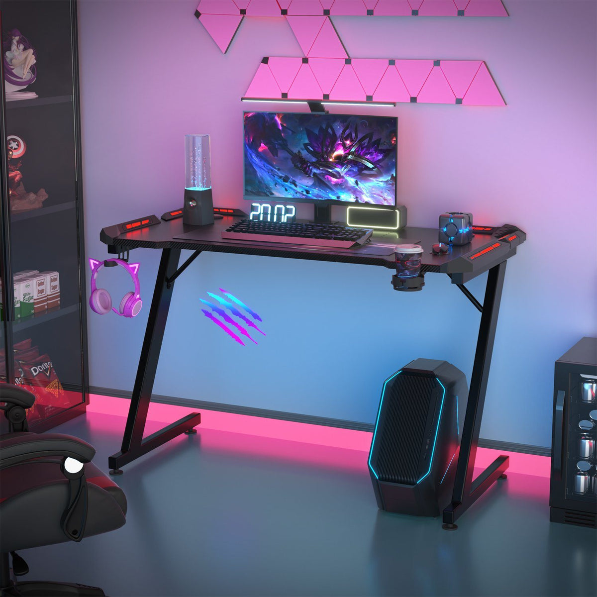 Bureau gaming avec éclairage RGB