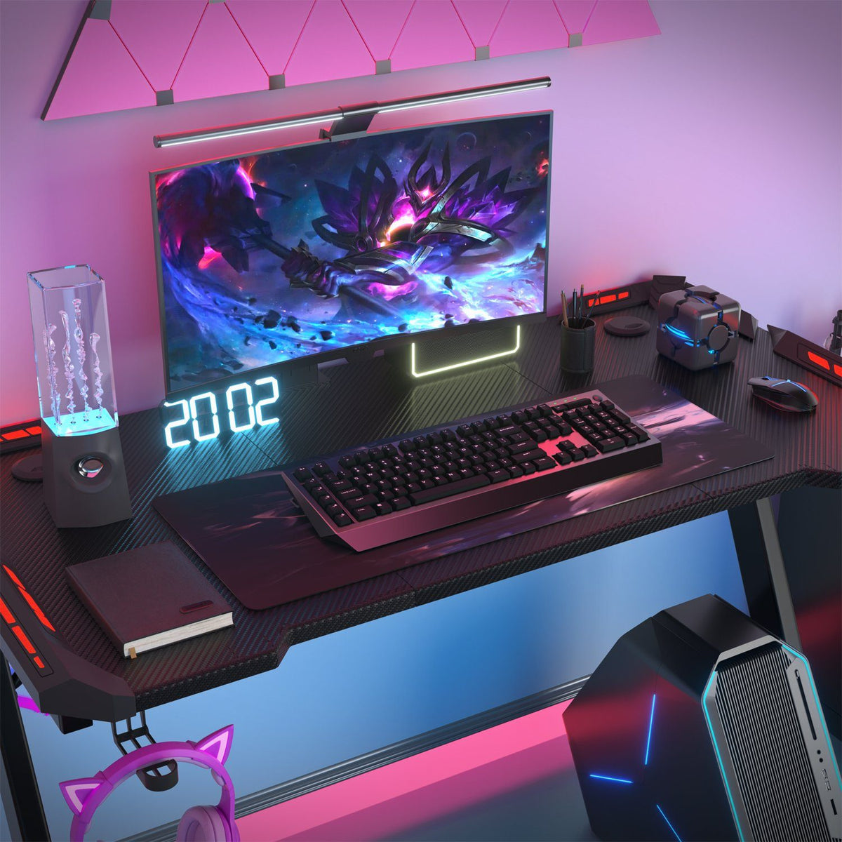 Bureau gaming avec éclairage RGB