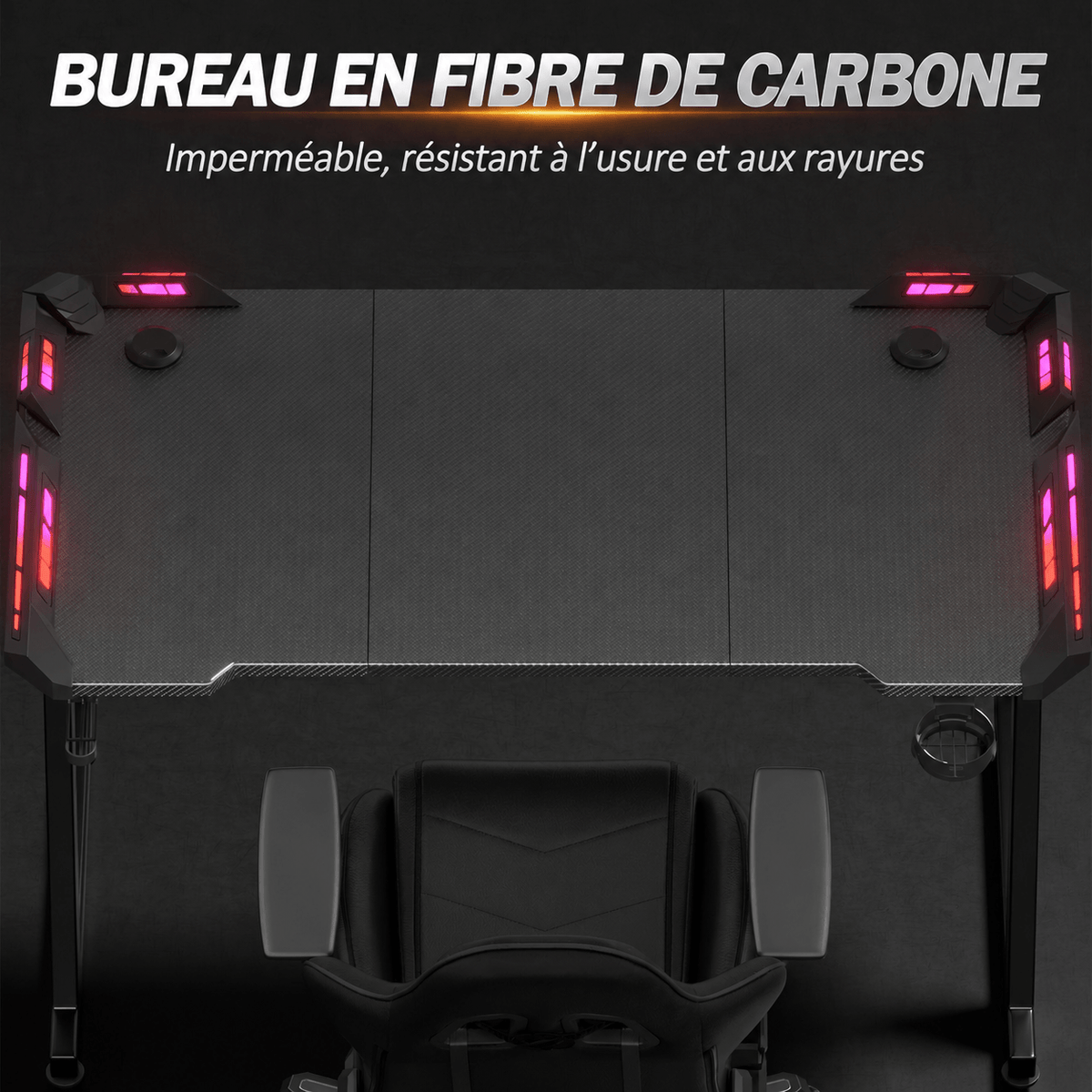 Bureau gaming avec éclairage RGB