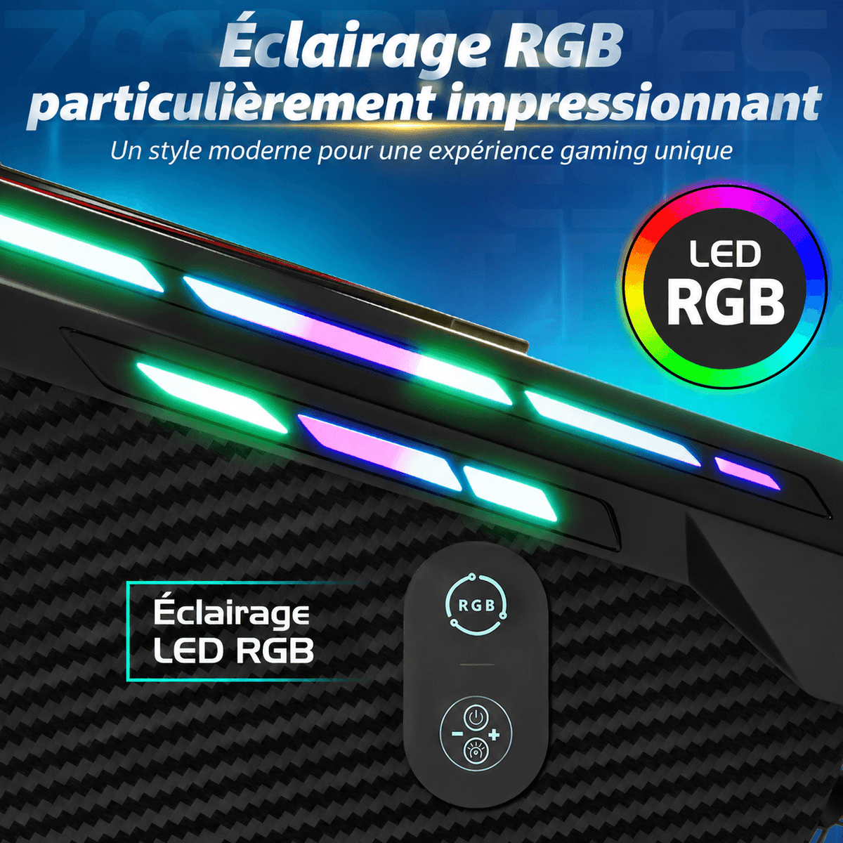 Bureau gaming avec éclairage RGB
