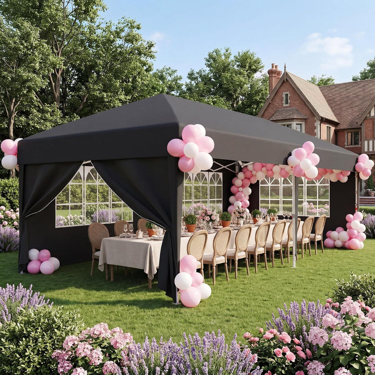 Pavillon pliant réglable en hauteur avec structure robuste