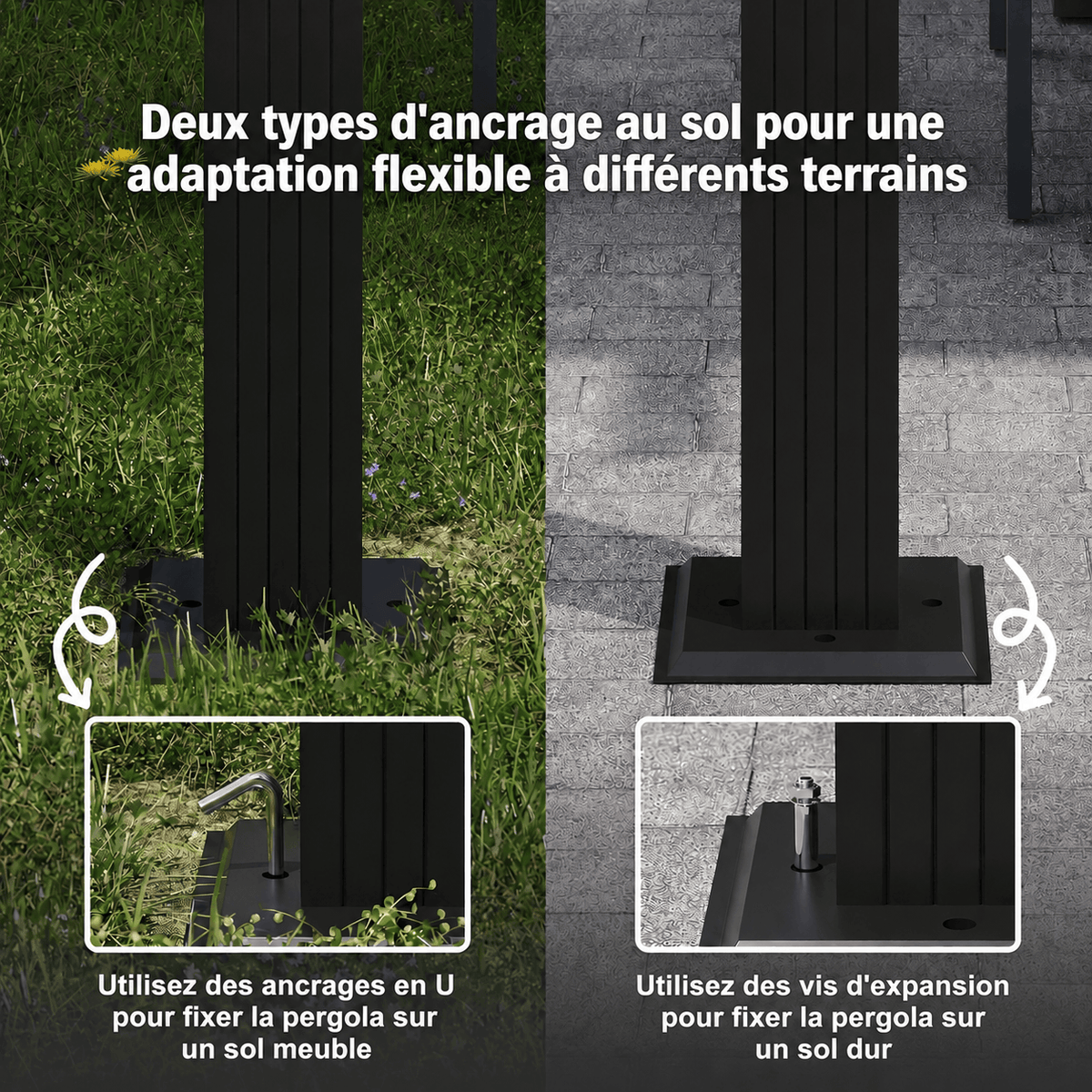 Pergola en aluminium avec toit coulissant réglable