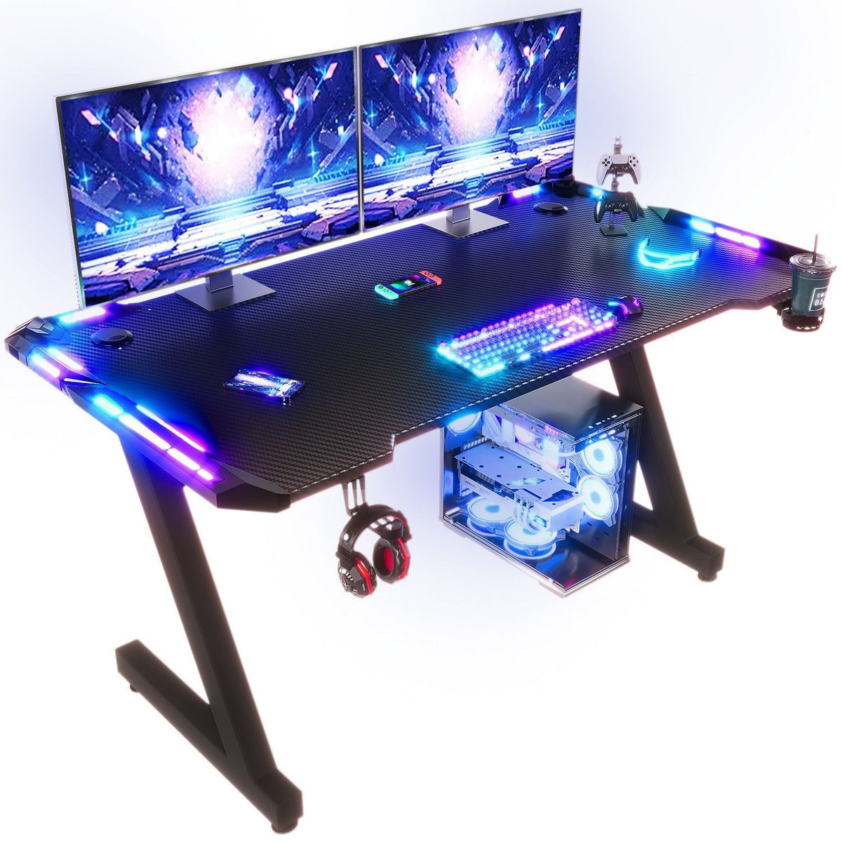 Bureau gaming avec éclairage RGB