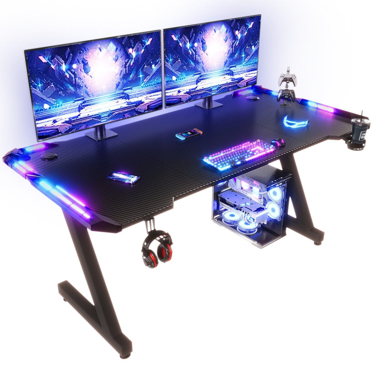 Bureau gaming avec éclairage RGB