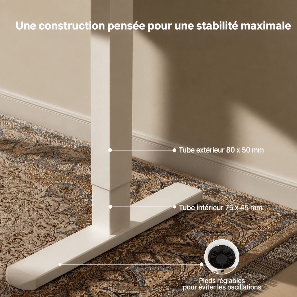 Bureau assis-debout électrique avec plateau monobloc