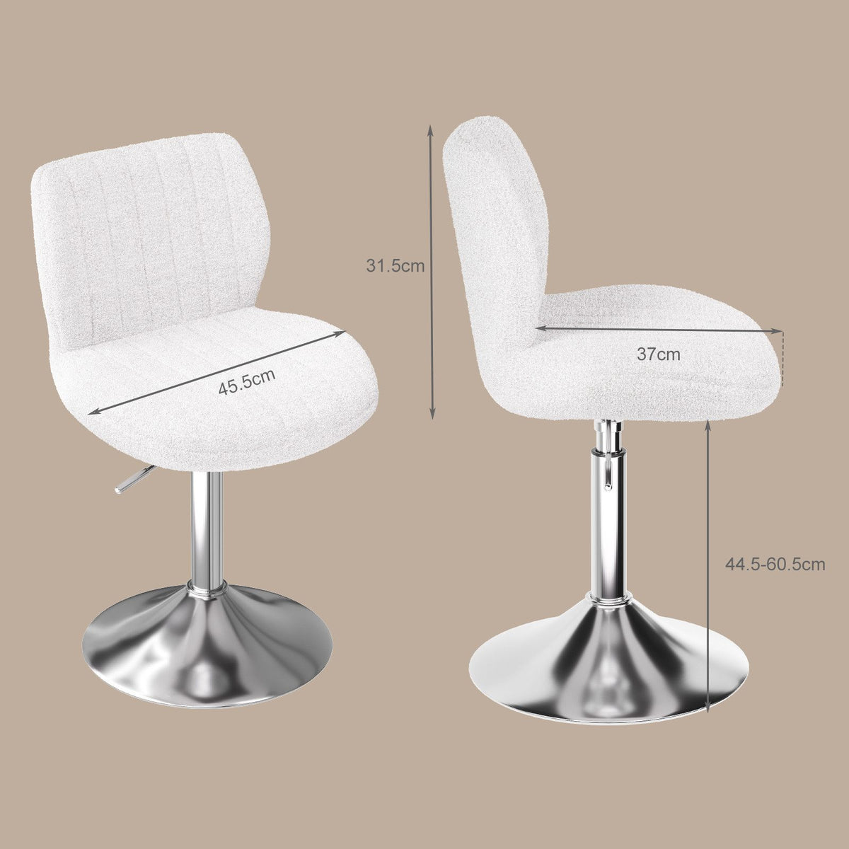 Tabouret de coiffeuse pivotant et réglable en hauteur