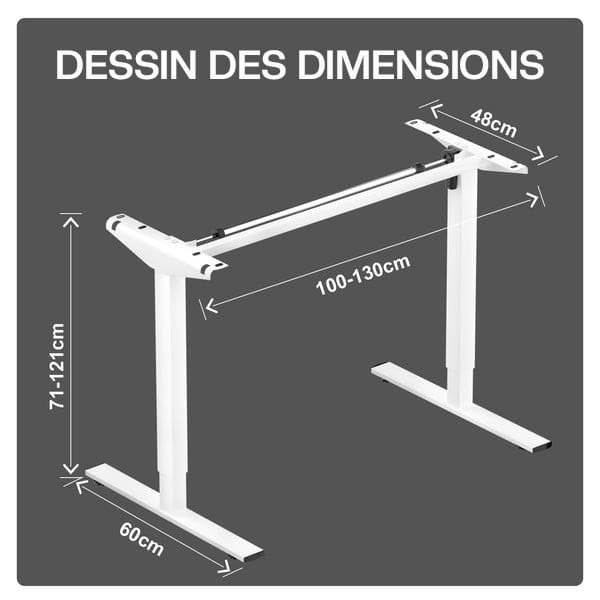 Moteur unique Cadre de bureau debout réglable