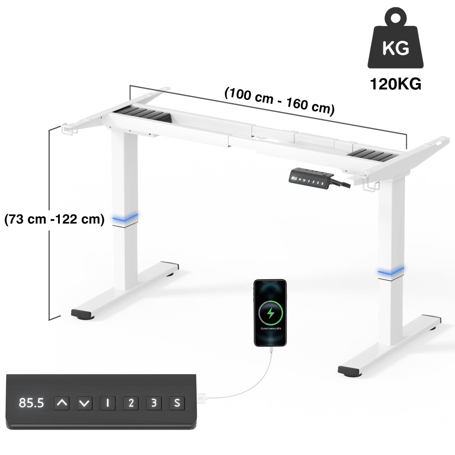 Double moteur Table réglable en hauteur
