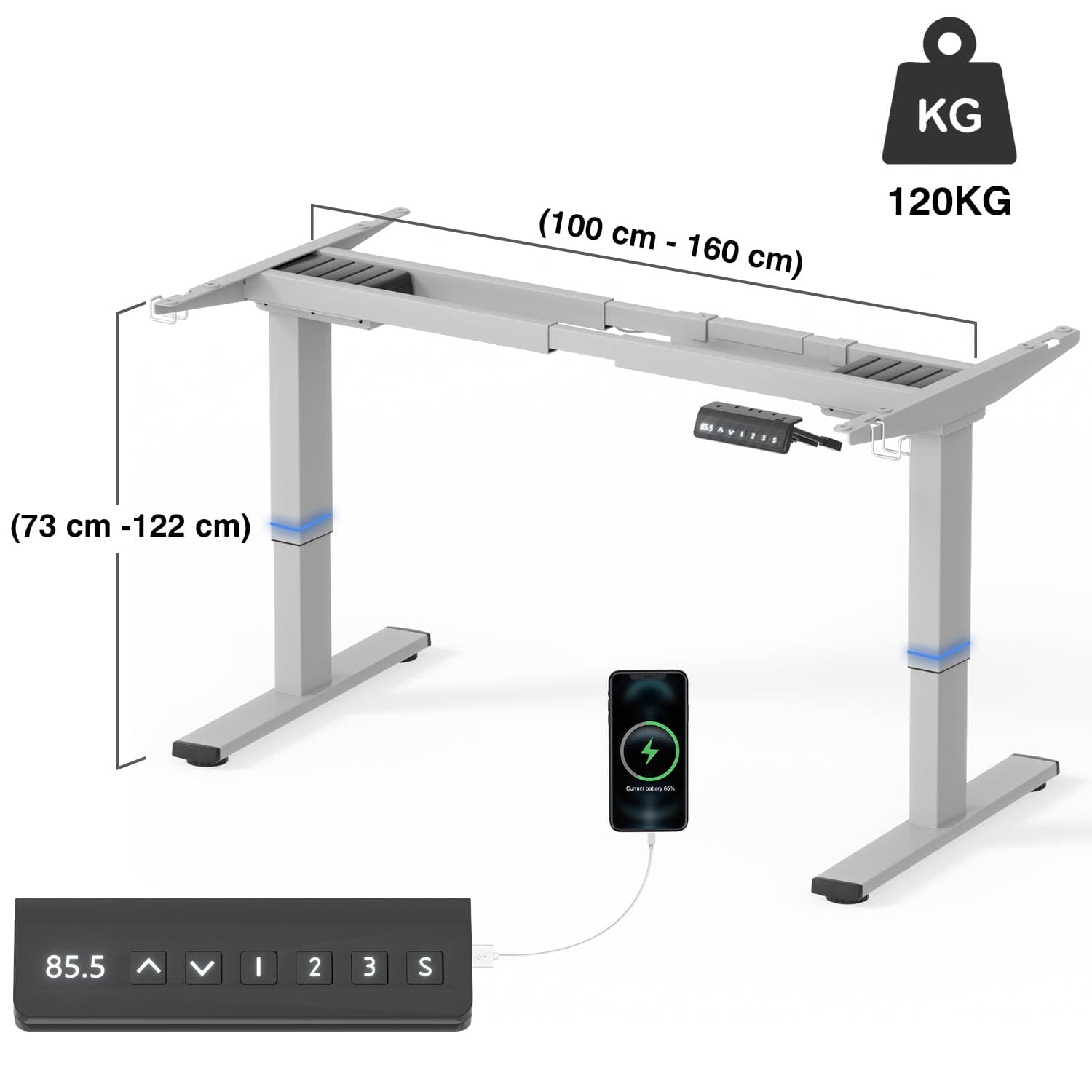 Double moteur Table réglable en hauteur