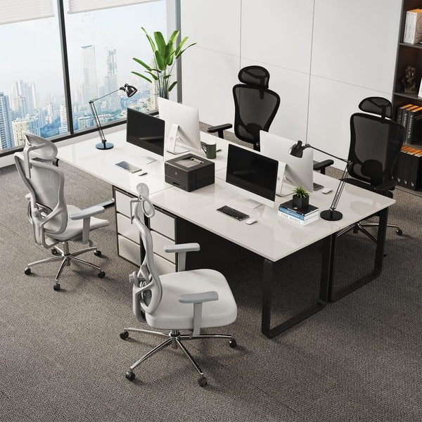 Chaise de bureau ergonomique avec appuie-tête et accoudoirs réglables