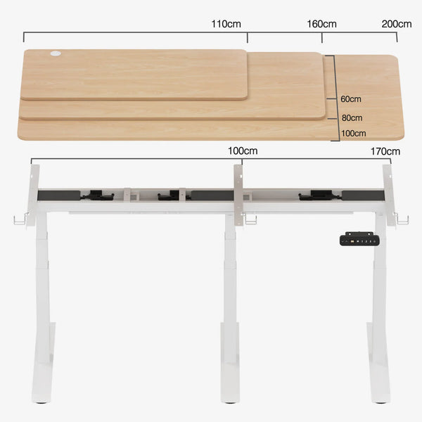 Furniwell Dual Ultra Pied de table réglable en hauteur