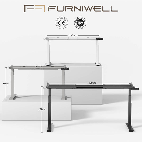 Furniwell Dual Ultra X Pied de table réglable en hauteur