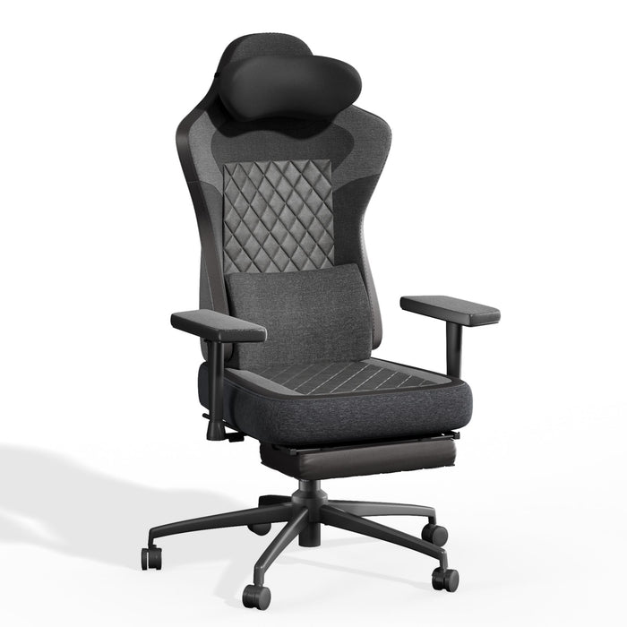 Chaise de bureau avec repose-pieds, chaise de jeu ergonomique