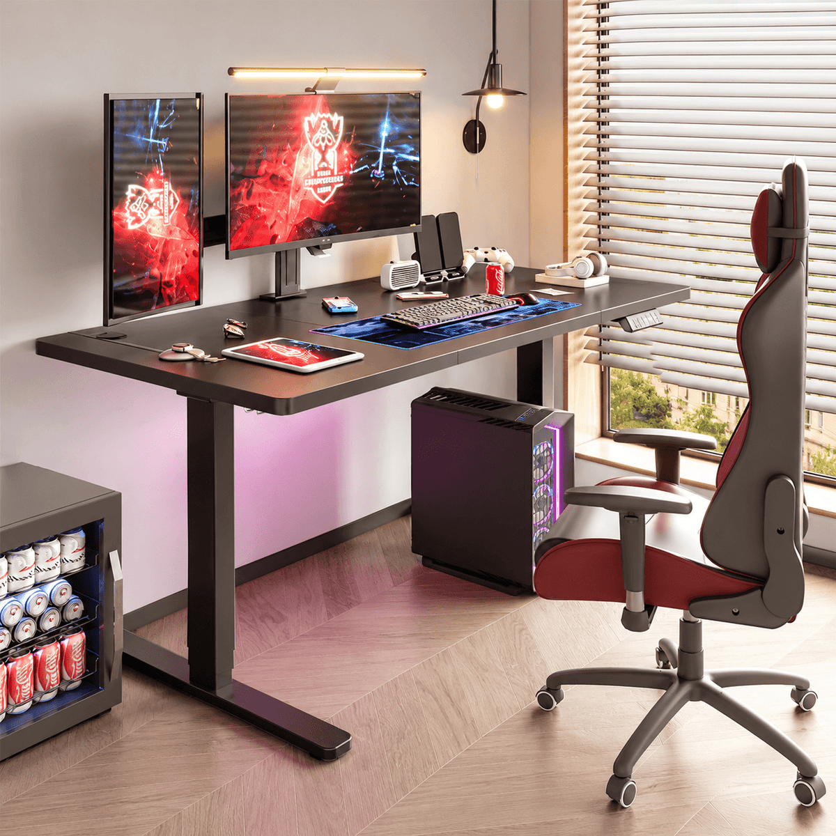 Cadre de bureau assis-debout électrique à double moteur