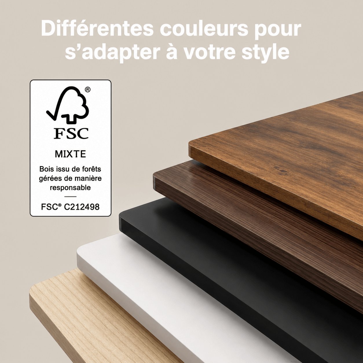 Bureau assis-debout électrique avec plateau monobloc