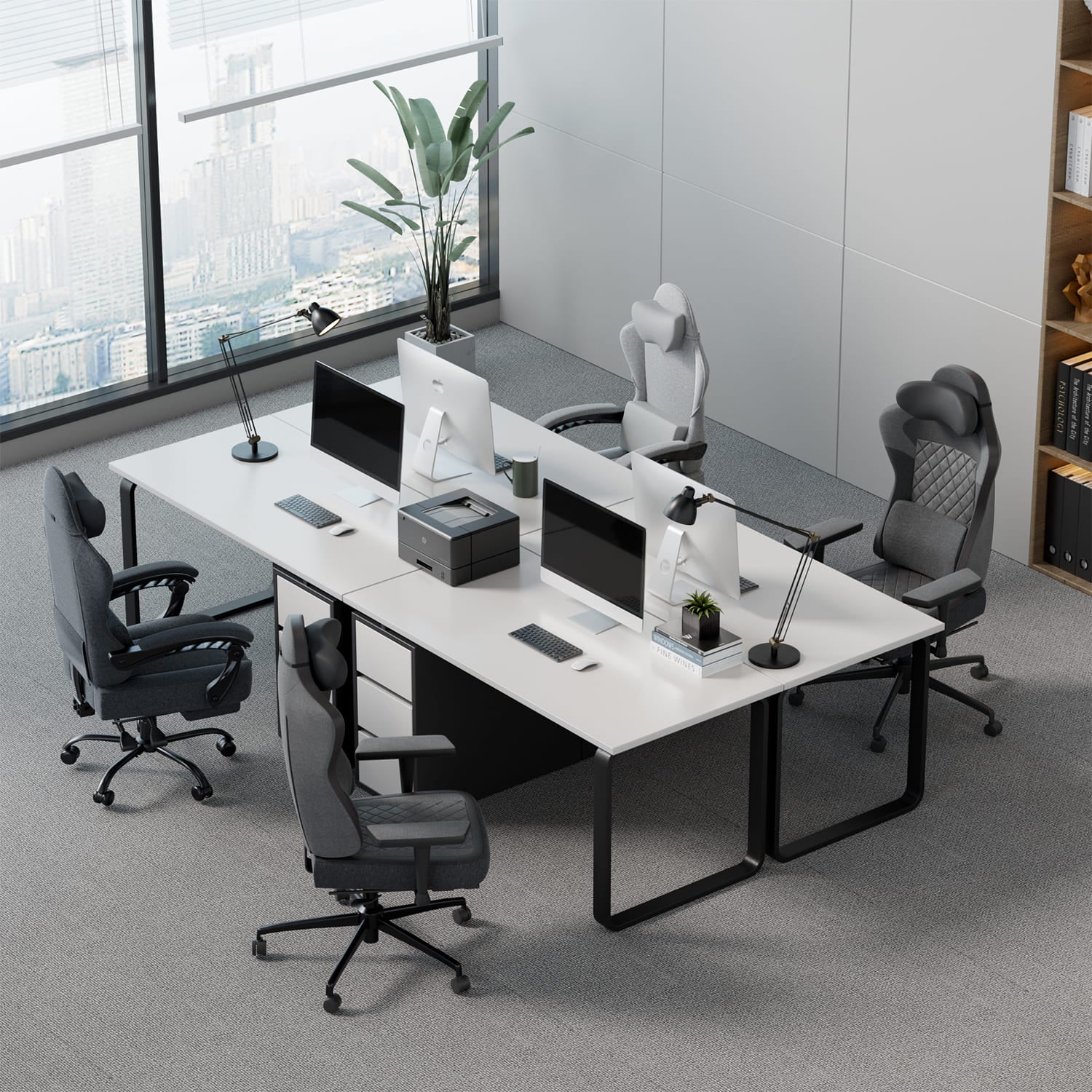 Chaise de bureau avec repose-pieds, chaise de jeu ergonomique