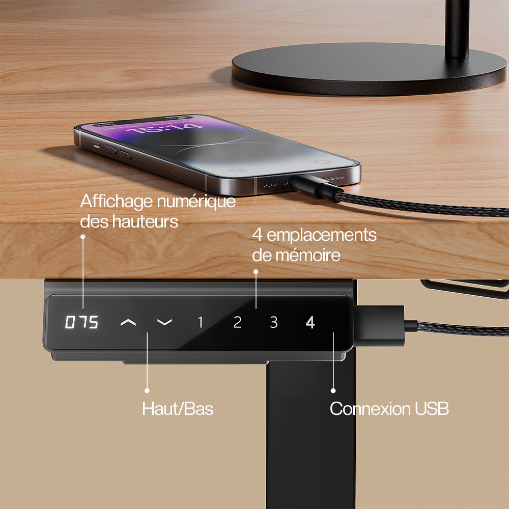 V2 Ultra Bureau assis debout électrique avec double moteurs